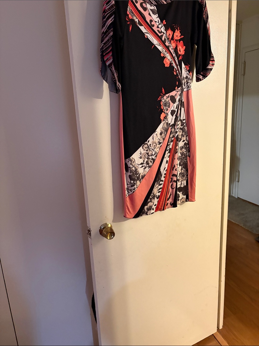 Elie Tahari black/pink slip dress